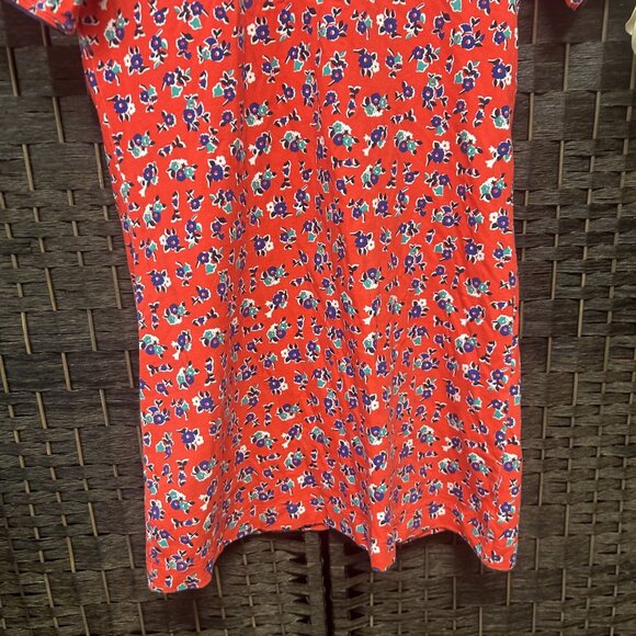 Draper James Red Floral Short Sleeve Mini Dress Size Medium - Picture 4 of 7